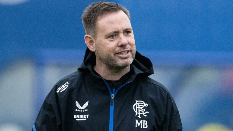 GLASGOW, SCOTLAND - DECEMBER 01: New manager Michael Beale during a Rangers training session at the Rangers Training Centre, on December 01, 2022, in Glasgow, Scotland. (Photo by Craig Williamson / SNS Group)