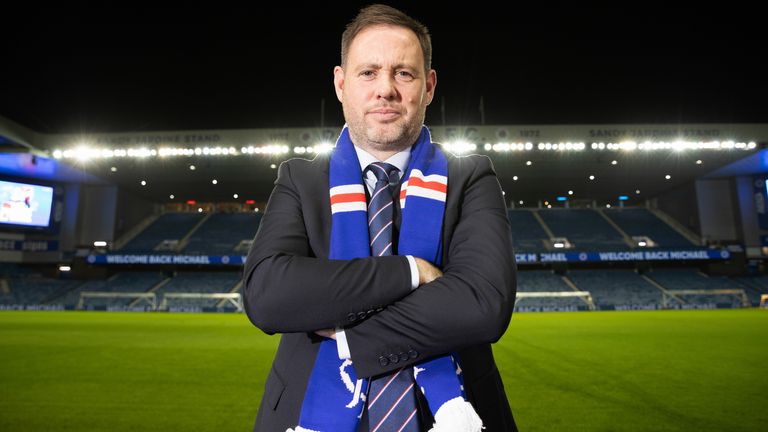 GLASGOW, SCOTLAND - DECEMBER 01: Michael Beale is unveiled as the new Manager of Rangers Football Club at Ibrox Stadium, on December 01, 2022, in Glasgow, Scotland. (Photo by Craig Williamson / SNS Group)