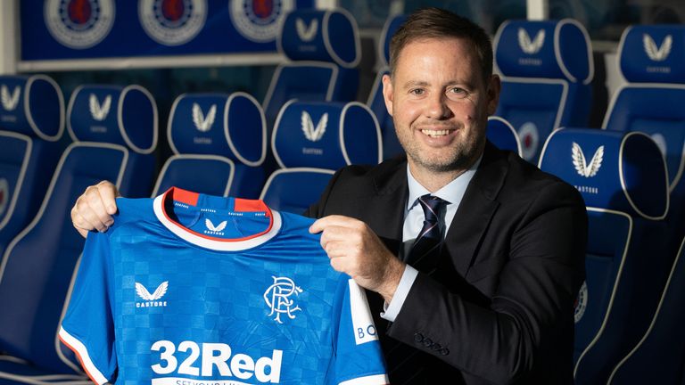 GLASGOW, SCOTLAND - DECEMBER 01: Michael Beale is unveiled as the new Manager of Rangers Football Club at Ibrox Stadium, on December 01, 2022, in Glasgow, Scotland. (Photo by Craig Williamson / SNS Group)