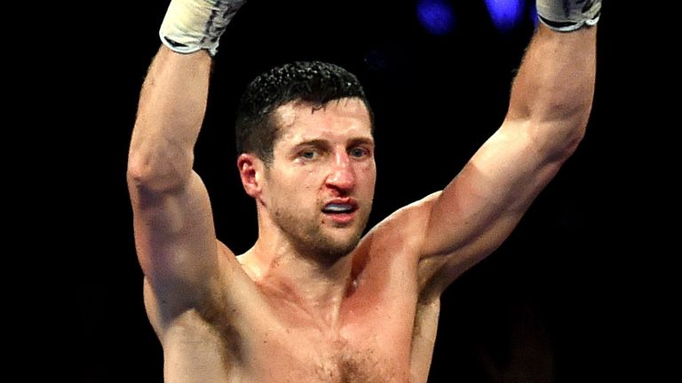 Boxing - IBF and WBA World Super Middleweight Title - Carl Froch v George Groves - Wembley Stadium
Carl Froch celebrates after knocks down George Groves and retaining the IBF and WBA World Super Middleweight Titles at Wembley Stadium, London.