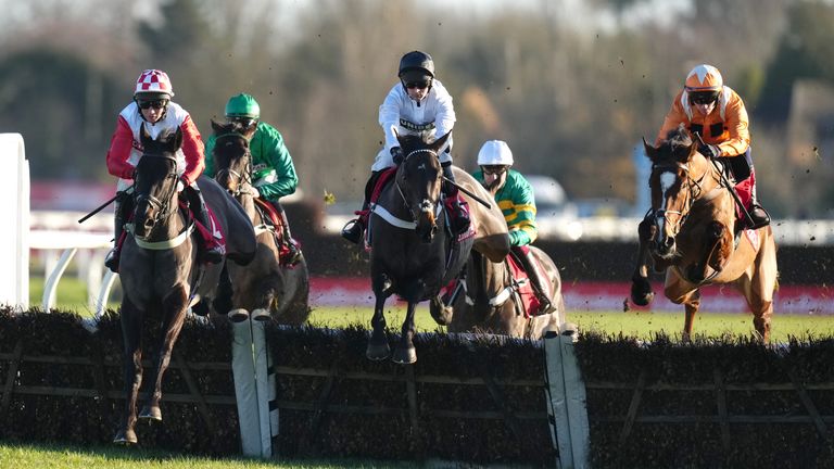 Constitution Hill gives a hurdle plenty of air at Kempton in the Christmas Hurdle