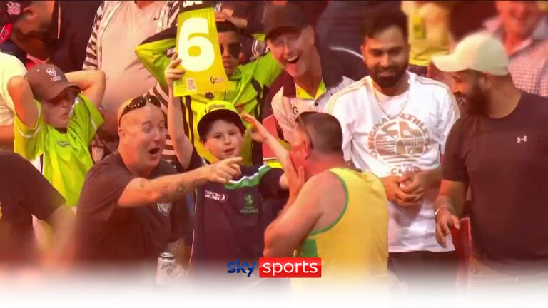 Fan hit in face at Big Bash match.