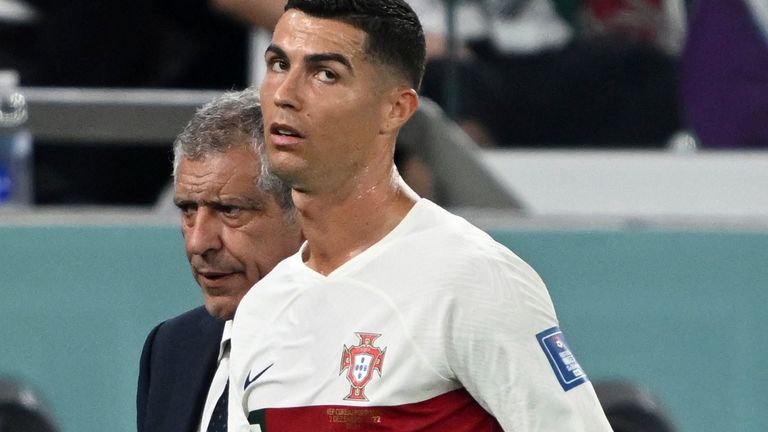 Portugal&#39;s Cristiano Ronaldo is substituted