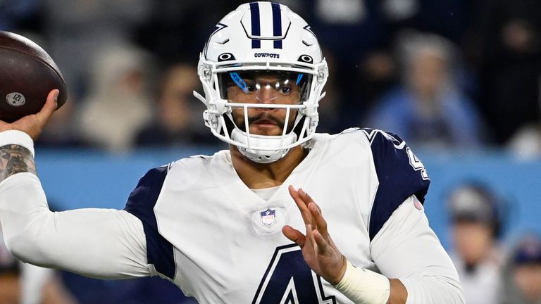 Dak Prescott threw a pair of touchdown passes in the second half to lead the Dallas Cowboys to victory over the Tennessee Titans