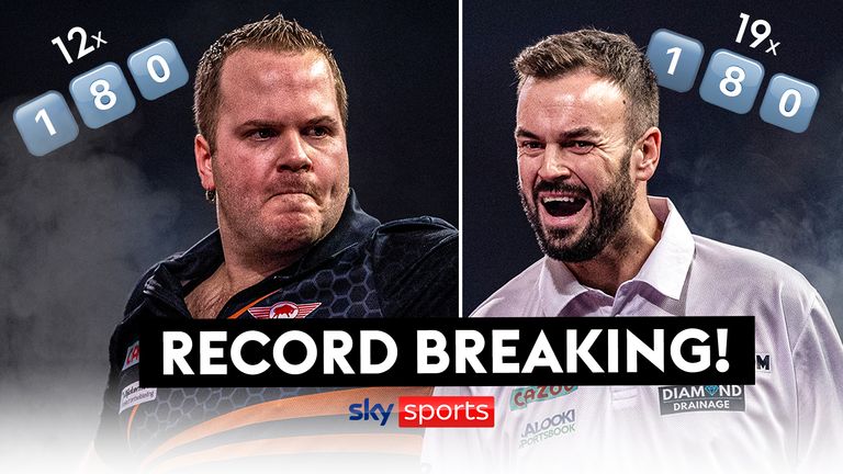 Dirk Van Duijvenbode and Ross Smith set a new best-of-seven-set record at Alexandra Palace.  They hit 31 180s in their epic third round, including an individual record for Smith!