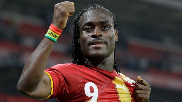 Derek Boateng merayakan hasil Ghana melawan Inggris pada 2011