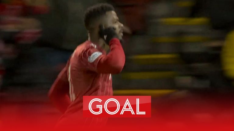 Duk equalises for Aberdeen with sublime free-kick!