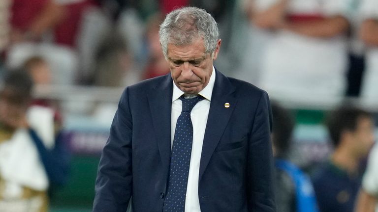 Portugal head coach Fernando Santos following the 1-0 defeat to Morocco