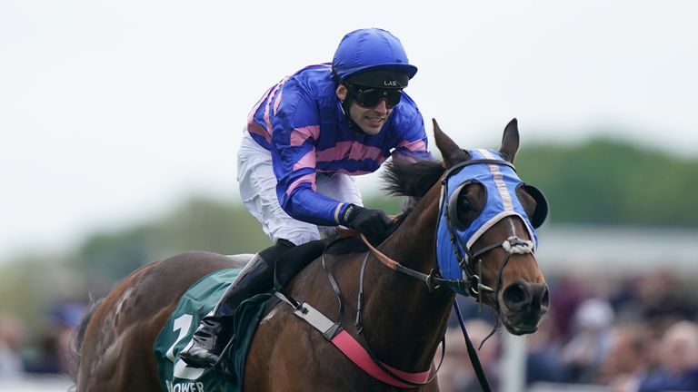 Fine Wine in winning action on the turf at York in May 2022