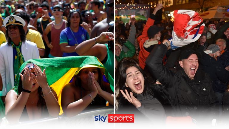 Los fanáticos de Brasil lloraron por su eliminación en los cuartos de final de la Copa del Mundo, mientras que los croatas celebraron una famosa victoria.