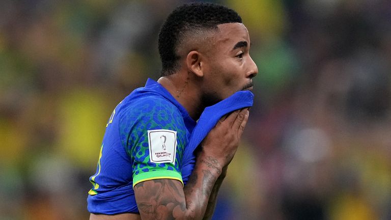 Brazil forward Gabriel Jesus will miss the rest of the World Cup with injury