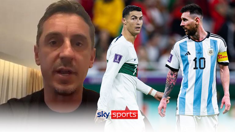 Gary Neville abre o debate sobre o GOAT de Cristiano Ronaldo e Lionel Messi