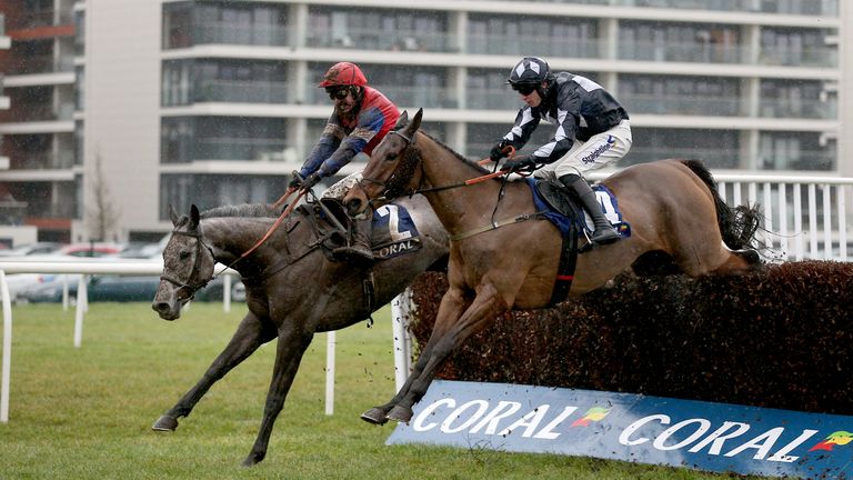 Grumpy Charley jumps to the front in the Mandarin Handicap Chase 