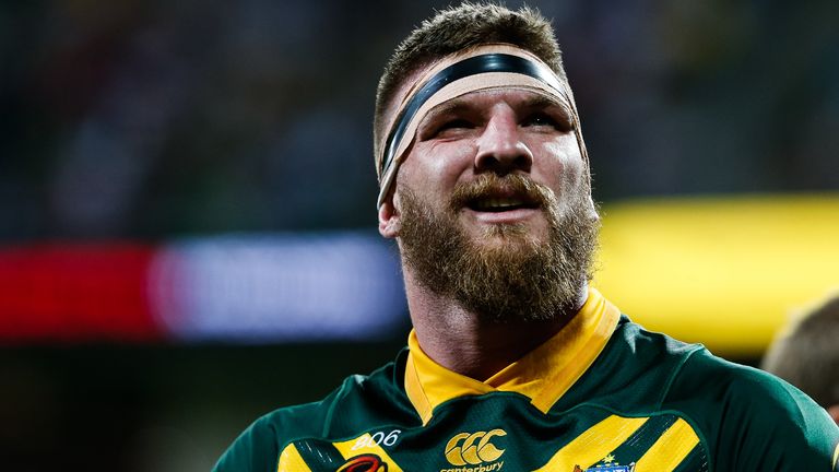 Josh McGuire during the Australia Vs England 2017 Rugby League World Cup match at the Melbourne Rectangular Stadium, Melbourne Australia. Friday 27 October 2017. .. copyright photo: Brendon Ratnayake / www.Photosport.nz