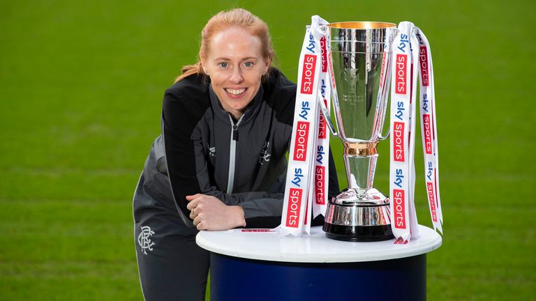EDINBURGH, SCOTLAND - DECEMBER 07: Rangers Kathryn Hill during a Sky Sports Cup Final media event at Tynecastle, on December 07, 2022, in Edinburgh, Scotland. (Photo by Paul Devlin / SNS Group)