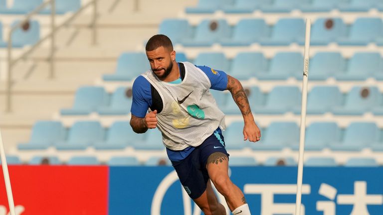 England&#39;s Kyle Walker during a training session at the Al Wakrah Sports Complex in Al Wakrah, Qatar. Picture date: Wednesday December 7, 2022.