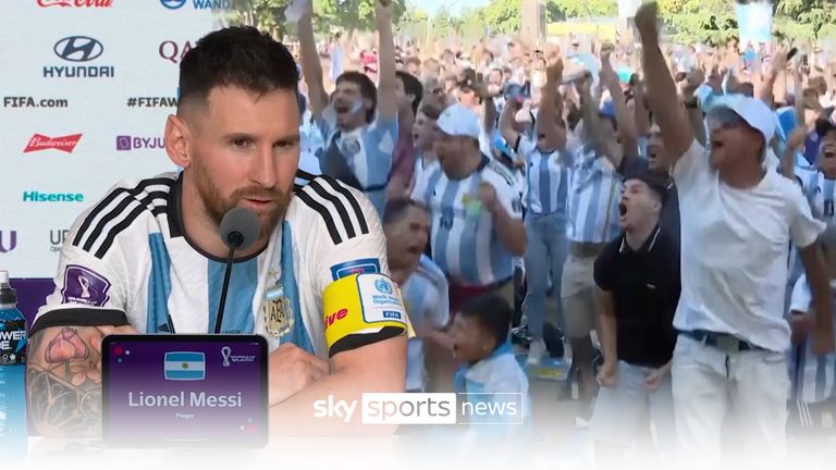 Lionel Messi talks after Argentina defeated Croatia to reach the World Cup Final