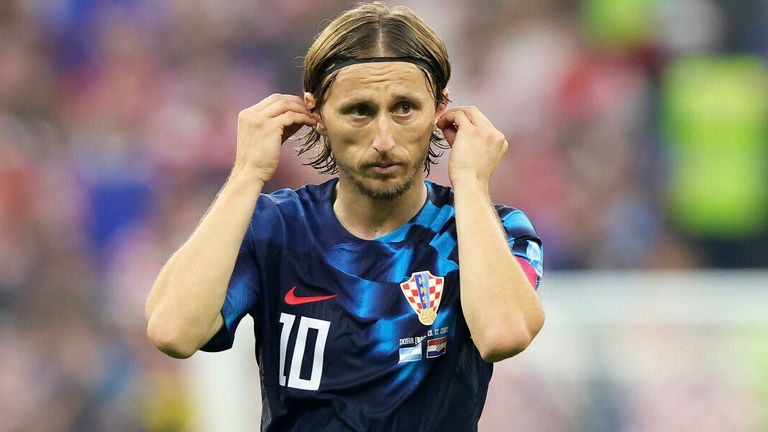 Croatia's Luka Modric during the 3-0 loss to Argentina