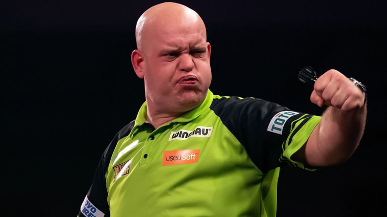 Van Gerwen topped the Premier League table in his first seven appearances