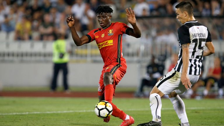 Mohammed Kudus playing for FC Nordsjaelland in 2018