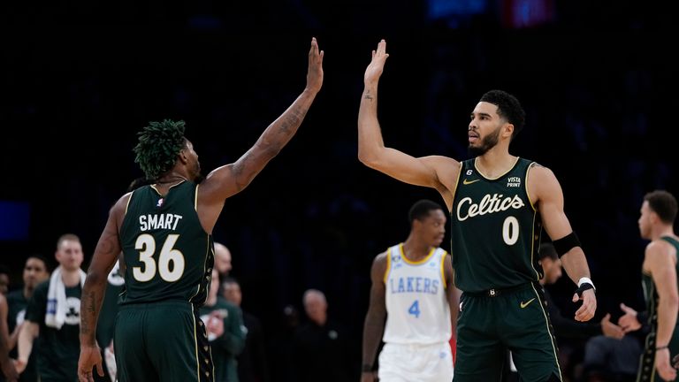 Aap staking uitvinding NBA round-up: Boston Celtic's Jayson Tatum inspires comeback win with 44  points against LA Lakers | NBA News | Sky Sports