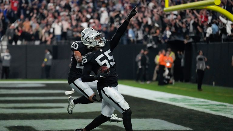 Chandler Jones scores a bonkers game-winning touchdown for the Las Vegas Raiders after New England Patriots' lateral attempts go disastrously wrong.