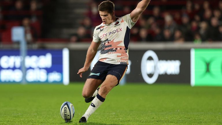 Saracens' Owen Farrell converts a penalty