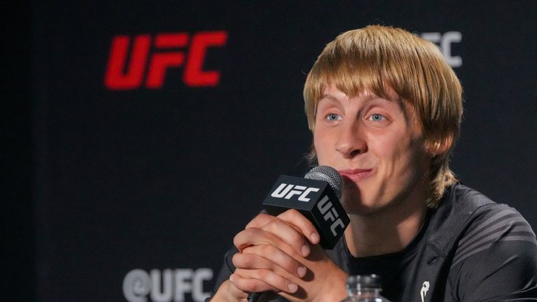 Paddy 'The Baddy' Plimbett talks to media ahead of his UFC 282 clash with Jarrett Gordon.