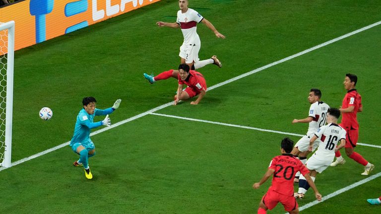 Portugal's Ricardo Horta scores the opening goal