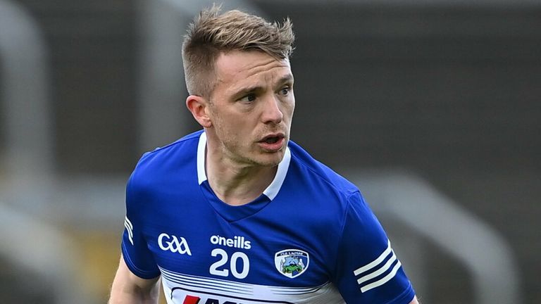 29 May 2022; Ross Munnelly of Laois during the Tailteann Cup Round 1 match between Laois and Westmeath at MW Hire O'Moore Park in Portlaoise, Laois. Photo by Piaras .. M..dheach/Sportsfile