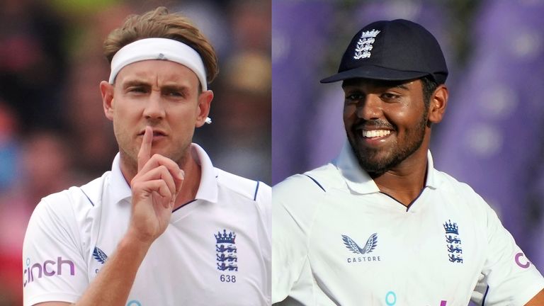 Stuart Broad and Rehan Ahmed