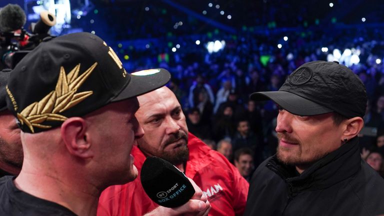 Oleksandr Usyk steps into the ring to call out Tyson Fury (Photo: Queensberry Promotions)