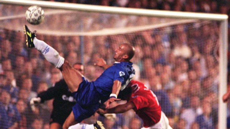 Gianluca Vialli in action for Chelsea