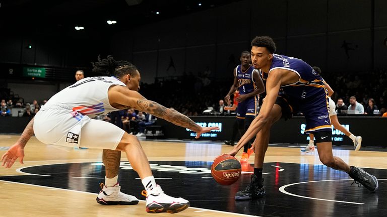 Victor Wembanyama  during the French National Basketball League game between the Paris Basket and the Metropolitans 92.