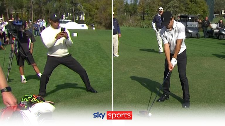 Tiger Woods analyses Charlie&#39;s swing