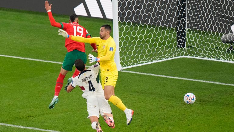 Youssef En-Nesyri scores Morocco's opening goal