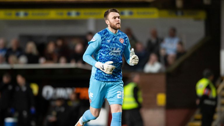 Zander Clark will make his first competitive start for Hearts at St Johnstone