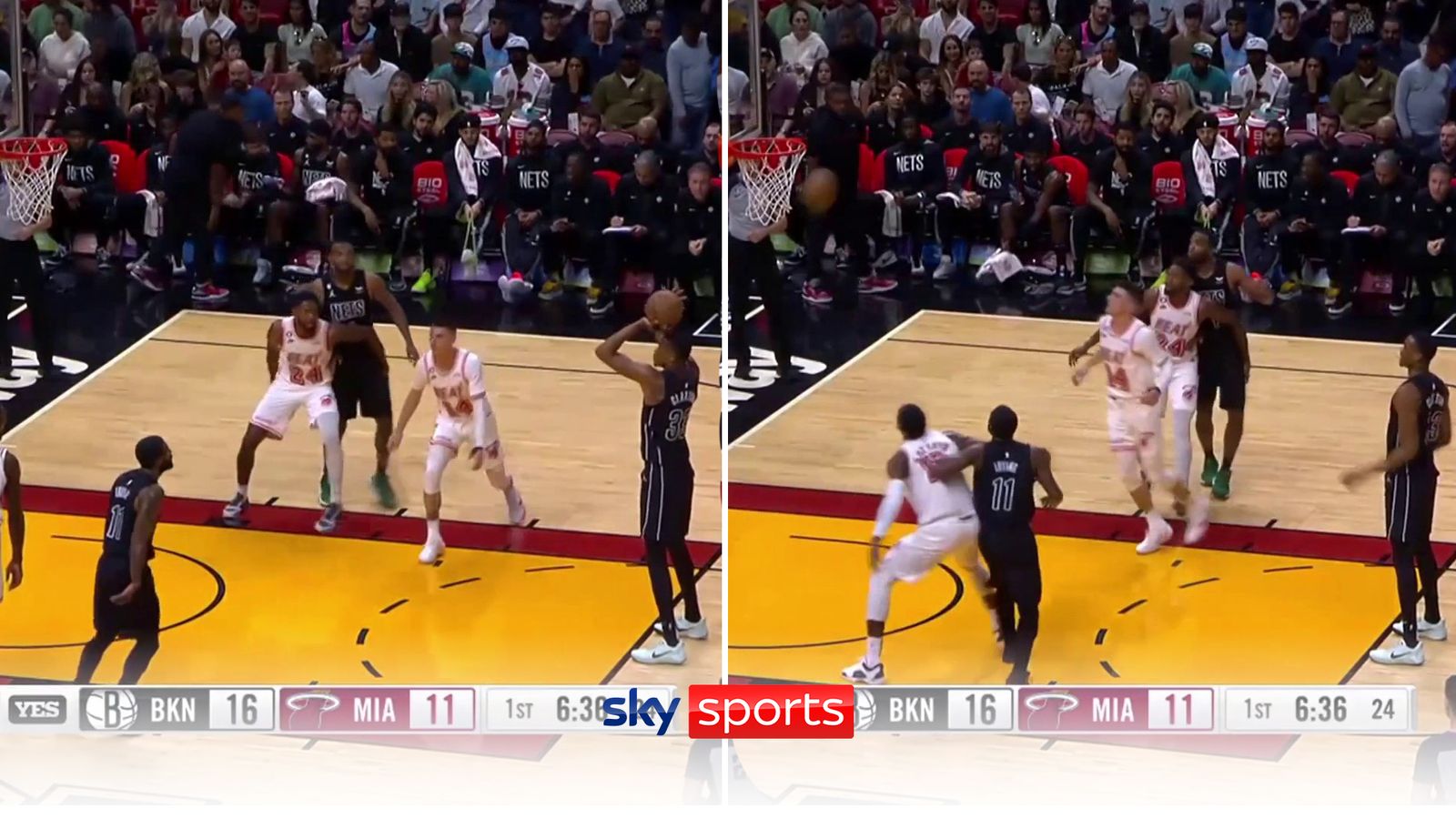 Worst freethrow ever? Nic Claxon's bizarre airball NBA News Sky