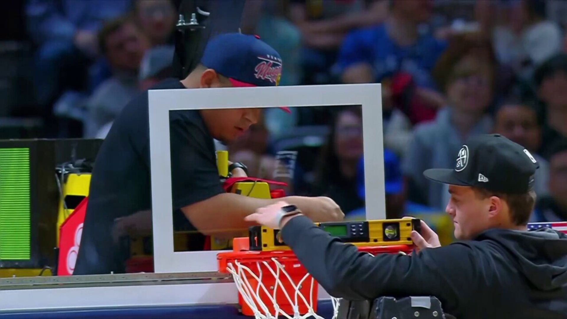 Bizarre scenes as huge dunk breaks rim and delays Celtics' game!