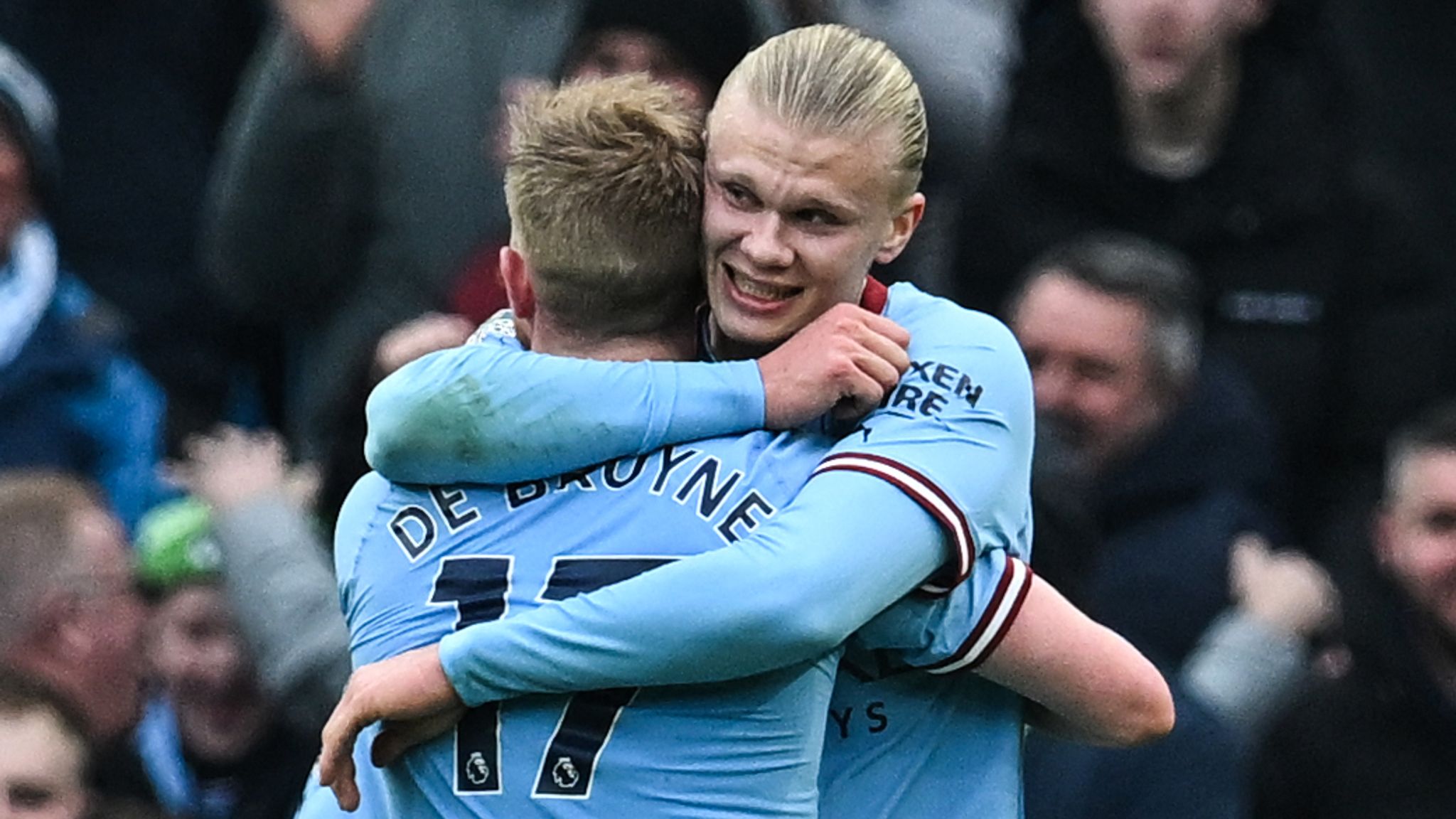 Man City 3-0 Wolves Erling Haaland hat-trick takes him to 25 Premier League goals and keeps pressure on Arsenal Football News Sky Sports