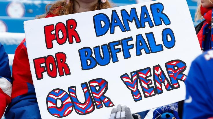 Fan shows support for Buffalo Bills safety Damar Hamlin 