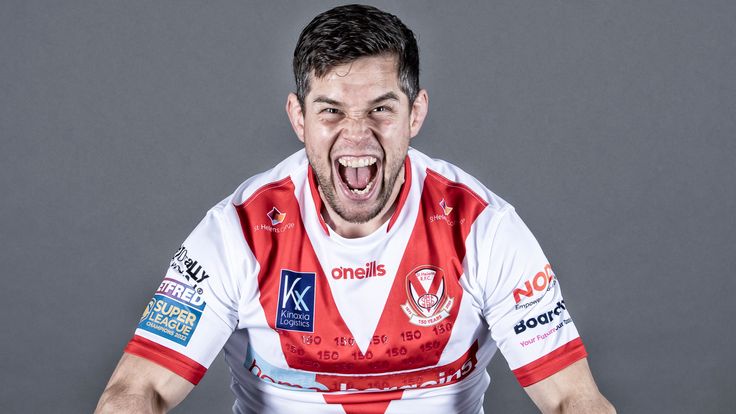 Picture by Allan McKenzie/SWpix.com - 11/01/2023 - Rugby League - Betfred Super League - St Helens Media Day 2023 - The Totally Wicked Stadium, St Helens, England - Louie McCarthy-Scarsbrook.