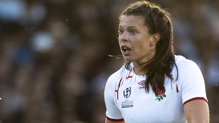 Abbie Ward featured in the 2021 Rugby World Cup final against New Zealand for England