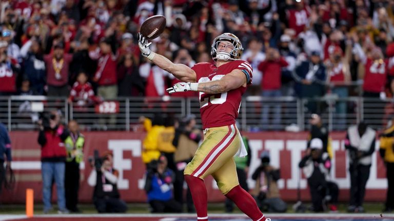 Christian McCaffrey ran in what proved to be the winning match for the San Francisco 49ers against the Dallas Cowboys.