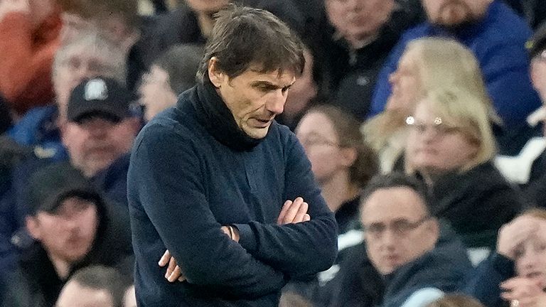 Spurs' head coach Antonio Conte during the 2-0 defeat to north London rivals Arsenal