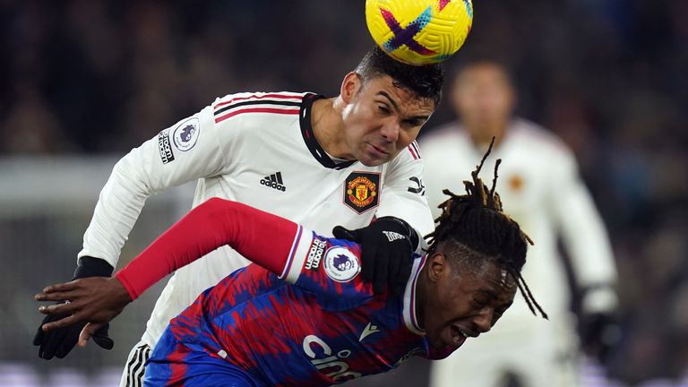 Casemiro was booked during the second half against Crystal Palace