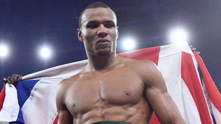 Chris Eubank Jr. reacts after beating Turkey's Avni Yildirim (Photo: Marijan Murat/DPA via AP)