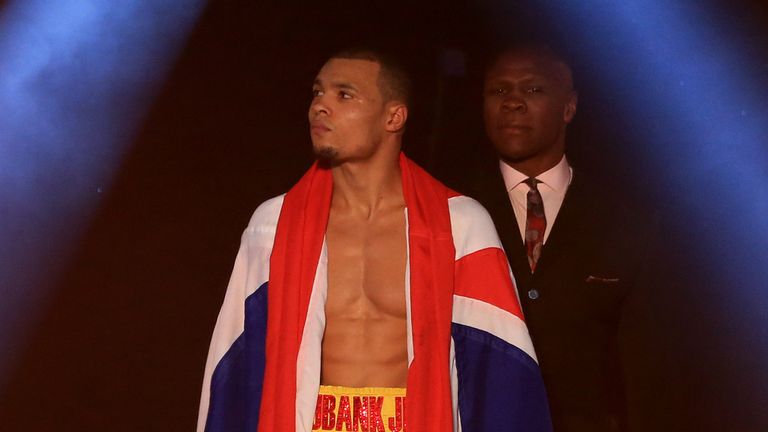 Chris Eubank Jr makes his way out for his fight against Gary O&#39;Sullivan during the Middleweight bout at the O2 Arena, London. PRESS ASSOCIATION Photo. Picture date: Saturday December 12, 2015. See PA story BOXING London. Photo credit should read: Nick Potts/PA Wire.
