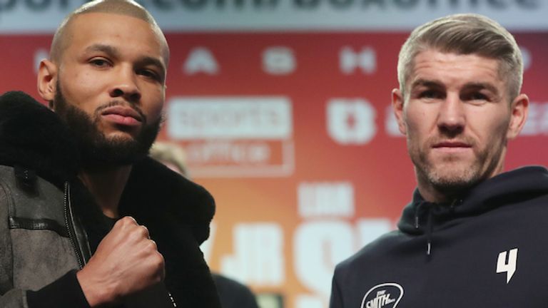 BEN SHALOM...S BOXXER UNLEASHED.19/02/23 MANCHESTER CENTRE.PIC LAWRENCE LUSTIG/BOXXER.PRESS CONFERENCE.MIDDLEWEIGHT CONTEST.CHRIS EUBANK JR v LIAM SMITH