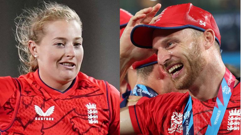 File photo dated 15-09-2022 of Sophie Ecclestone. T20 World Cup winners Jos Buttler and Sam Curran have been named in the International Cricket Council's men's team of the year, with Ireland's Josh Little also included and Sophie Ecclestone making the women's side. Issue date: Monday January 23, 2023.

England's captain Jos Buttler celebrates with the trophy after England defeated Pakistan in the final of the T20 World Cup Cricket tournament at the Melbourne Cricket Ground in Melbourne, Australi